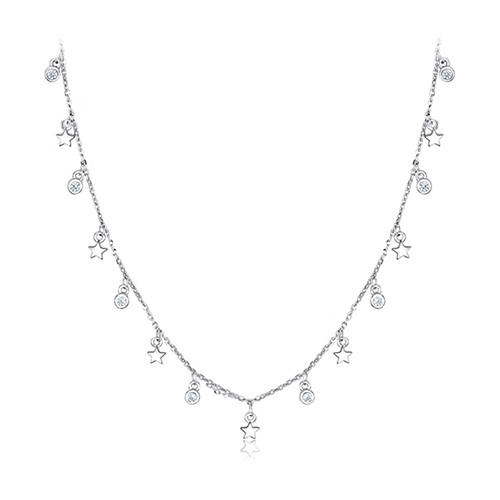 925 sterling silver jewelry CZ charm pendant tiny stars choker necklace wholesale online china
